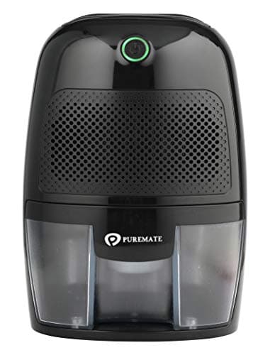 Image of PureMate Dehumidifier 600ml Compact and Portable Mini Air Dehumidifier for Damp, Mould, Moisture in Home, Kitchen, Bedroom, Bathroom, Caravan, Garage Office, Basement - Black