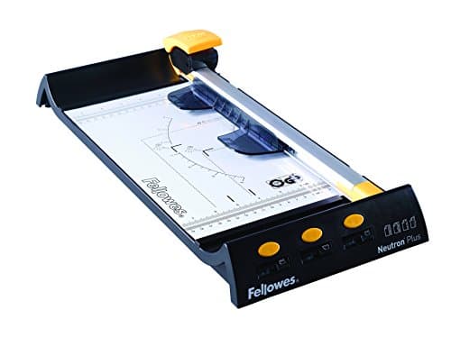 Image of Fellowes Neutron Plus A4 Paper Cutter Guillotine - 32CM Cutting Length Guillotine Paper Cutter - 10 Sheet Capacity - Ideal for Home Use - Black