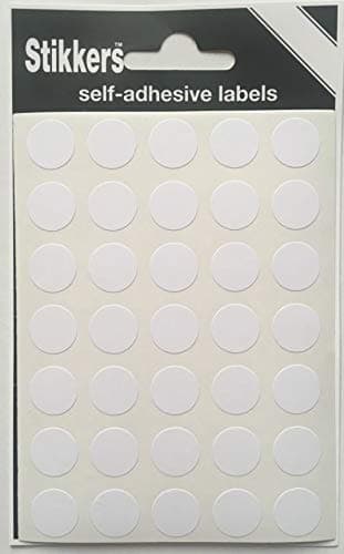 Image of White Sticky Labels Round 13mm Coloured Dots Easy Peel Self Adhesive Colour Coding Sticky Dots Circle Stickers (245 Stickers)