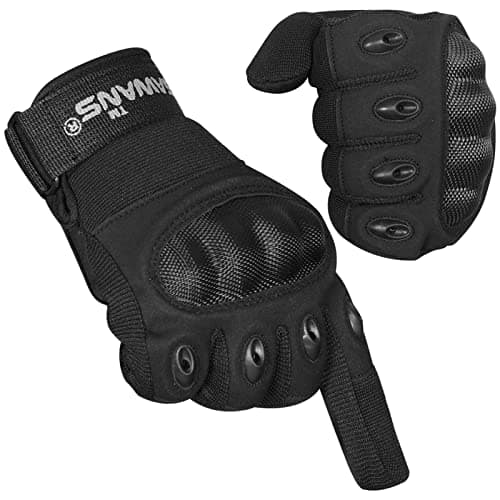Image of SAWANS Motorbike Gloves Motorcycle Sports Full Finger ATV Riding Men Women Hard Knuckle Touch Screen MTB Mountain Bike Outdoor Road Cycling Hiking Bike Climbing Camping Ski (2XL, Black)