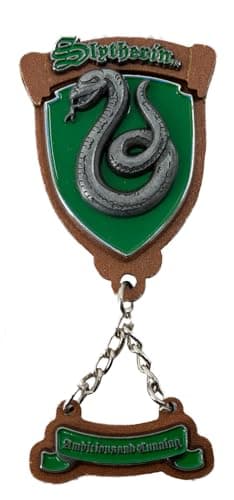 Image of Licensed Harry Potter Enamel Wooden, Metal, 3D Fridge Magnets, 5 Styles, Hogwarts, Gryffindor, Slytherin, Hufflepuff and Ravenclaw with Slogan Charms (Slytherin)