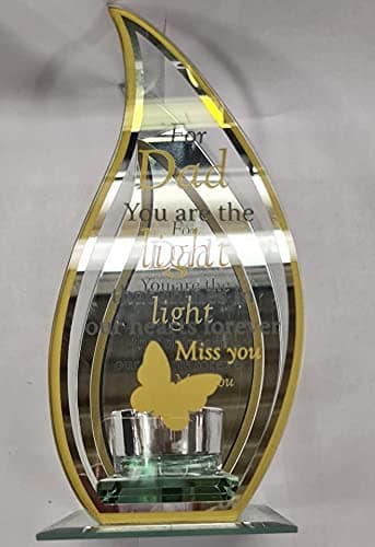 Image of Dad Thoughts of you memorial flame tealight approx 20cm