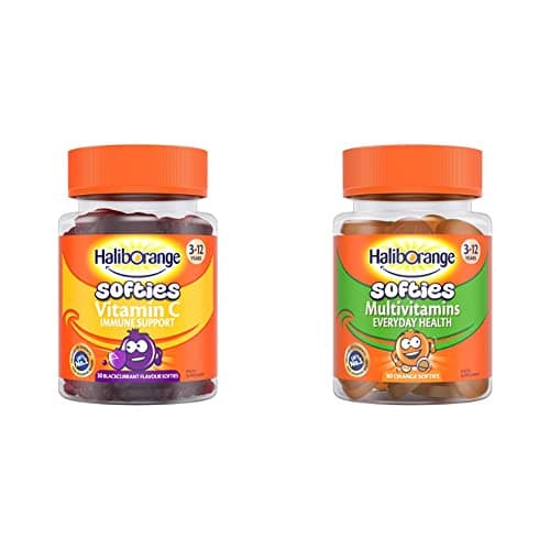 Image of Haliborange Kids Blackcurrant Vitamin C Immune Softies 30 & Kids Orange Multivitamin Softies 30