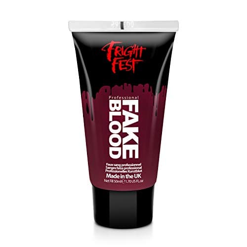 Image of Fake Blood Gel 50ml by Fright Fest Red Fake Blood – SFX makeup looks great with face blood, liquid latex