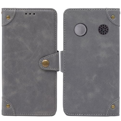 Image of HsinchuTien Magnetic Clasp Grey Flip Leather Retro Cover With Stand Wallet Case With Card Slots For TTfone Jupiter 2 TT850