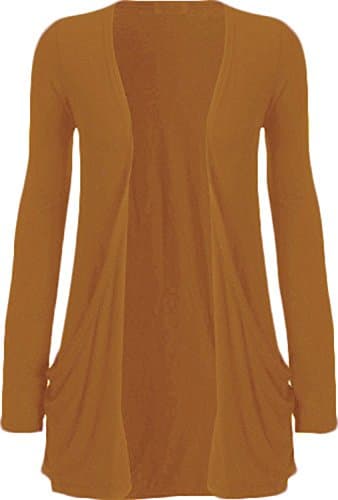 Image of WearAll Ladies Long Sleeve Boyfriend Cardigan Womens Top - Mustard - 20/22