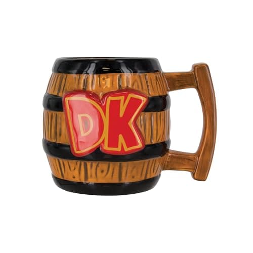 Image of Paladone Donkey Kong Barrel Shaped Mug, Officially Licensed Nintendo Coffee Cup for Hot Drinks, Gamer Gift, Pop Culture Collectible, 590ml