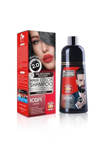 Image of Natural Black Hair Color Shampoo 2.0 – 400ml | 100% Grey Coverage | 3-in-1 Hair Colour, Cleanse & Condition | Long-Lasting Black Hair Dye for Men & Women