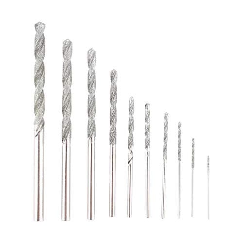 Image of 10pcs Diamond Tipped Drill Bit Set, Diamond Twist Drill Bits, 0.8mm,1.0mm,1.2 mm,1.5mm,1.8mm, 2.0 mm, 2.5mm, 3.0mm, 3.5mm, 4.0mm, for Glass, Wood, Plastic, Jade, Tile, Stone Metalworking