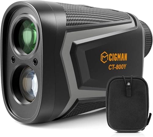 Image of CIGMAN Golf Range Finder 800M Golf Rangefinder with Slope - USB Rechargeable,6X Magnification,Flag Pole Locking Vibration,Magnetic Rangefinder Mount Strap Included,Golf Accessories CT-800Y