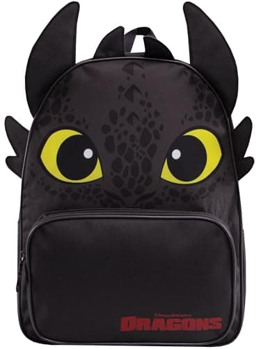 Image of How To Train Your Dragon Boys Backpack, Toothless Kids Rucksack, Dragon Boys Bag, Fun Kids Bag, One Size Black