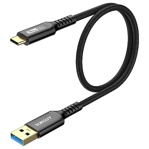 Image of SUNGUY USB C Charger Cable, 1.5FT USB C 3.1 USB A to C Cable Braided 3.1A Fast Charging 10Gbps Data Transfer Android Auto Type C for iPhone 16/15 Pro Max, Galaxy S24 S23 Switch PS5, Pixel 7