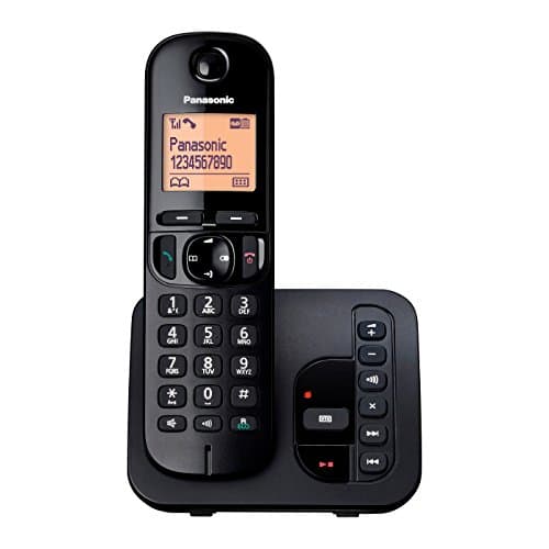 Image of Panasonic KX-TGC220EB DECT Cordless Phone with Answering Machine, 1.6 inch Easy-to-Read Backlit Display, Nuisance Call Blocker, Hands-Free Speakerphone, ECO Mode – Black, Single Handset Pack