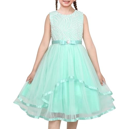 Image of Sunny Fashion Flower Girls Dress Mint Sequin Bridesmaid Wedding Party Pageant Birthday Age 8 Years
