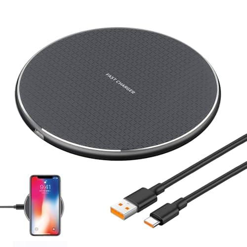 Image of 35W Fast Wireless Charger Pad, Wireless Charging Pad USB C, Qi Wireless Charger Pad 20W for iPhone 16/15/14/13/12/11/XS/X/8, Galaxy S24/S23/S22/S21/Note, AirPods, Galaxy Buds