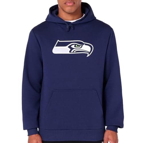 Image of New Era Seattle Seahawks NFL Team Logo Hoody Blue Hooded Jumper