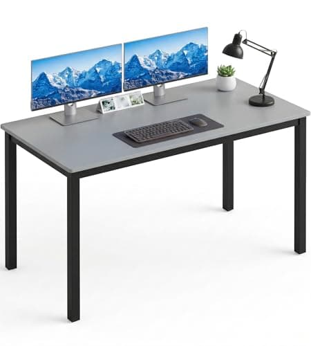 Image of Blisswood Small Computer Desk 120 x 50 x 75 cm, Office Desk, Wooden Writing Desks with Metal Frame, Study Table for Bedroom, Living Room & Workstation, Grey