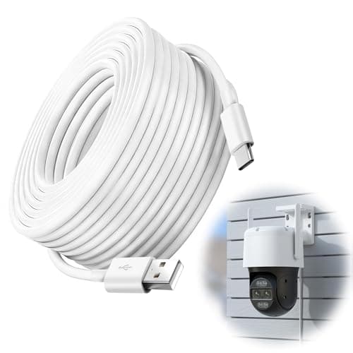 Image of Stamlyn 10M Extra Long USB C Cable, Fast Charging USB A to Type C Power Extension Charging USB-C Cord for Home Security Cameras, Smartphones, Tablets and Controllers (White)