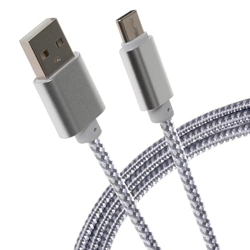 Image of Maplin USB C to USB-A Cable Braided 15W, 0.25m, Charging and Syncing, for Apple MacBook, iPad Pro, iPad Air, iPhone 15, Samsung Galaxy phones, Microsoft Surface, Google Pixel and more