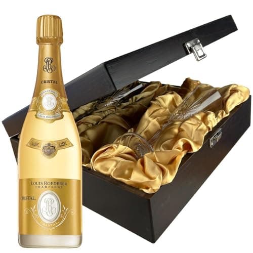 Image of Louis Roederer Cristal Brut Vintage and Flutes in Wooden Presentation Box 75cl 12% abv