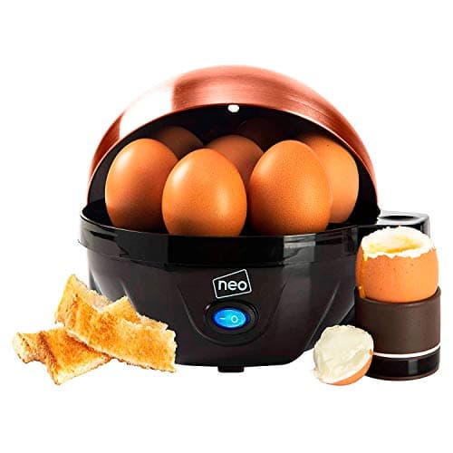 Image of Neo 3 in 1 Durable Kitchen Electric Egg Cooker, Boiler, Poacher Poached Boiled & Omelette Maker Machine Steamer with Timer (Black and Copper)