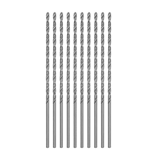 Image of sourcing map 10pcs Extra Long Drill Bits, 2.0mm HSS Drill Bit with High Speed Steel Straight Shank 85mm Length for Metal Woodwork Plastic Aluminum Alloy