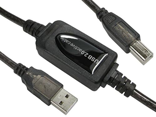 Image of rhinocables Printer Cable Long USB 2.0 Active USB Signal Boost for Extra Power Type A to B Lead (10m)