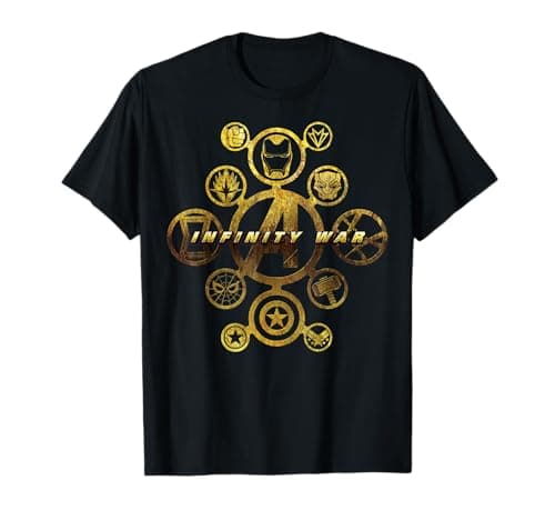 Image of Marvel Avengers Infinity War Gold Hero Icons T-Shirt