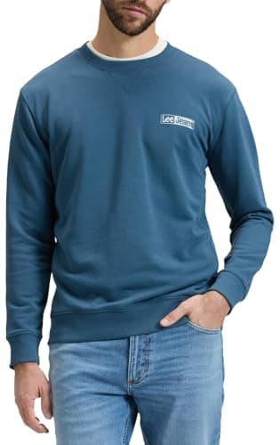 Image of Lee Men's Small Logo SWS Sweatshirt, Orion Blue, XXL