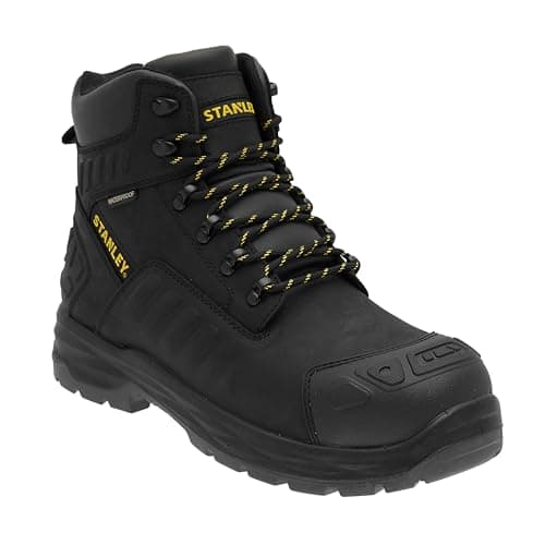 Image of STANLEY Aramac Men's Waterproof, Steel Midsole Plate, Steel Toe Safety Work Boot (Black, UK Footwear Size System, Adult, Men, Numeric, Medium, 9)