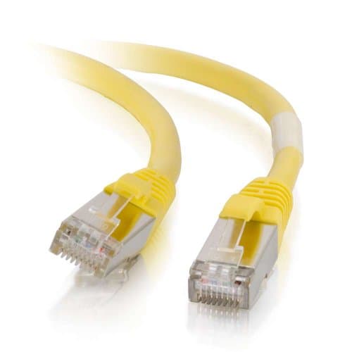 Image of C2G/Cables to Go 00875 Cat6 Snagless Shielded (STP) Network Patch Cable, Yellow (35 Feet/10.66 Meters)