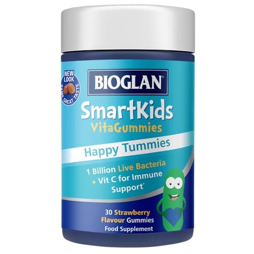 Image of Bioglan SmartKids Happy Tummies | 1 Billion Live Bacteria | CFU | Vitamin C | Immune Support | 30 Gummies