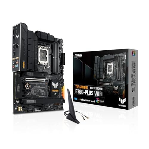 Image of ASUS TUF GAMING B760-PLUS WIFI Motherboard with Intel LGA 1700 Socket, 12+1 DrMOS Power Stages, PCIe 5.0 Slot, WiFi 6, 2.5GB Ethernet, USB4, 128GB DDR4 Support