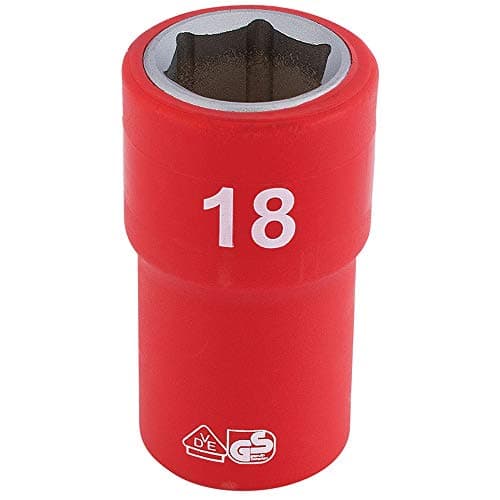 Image of Draper 31869 1/2-Inch Square Drive Fully Insulated VDE Socket, 18 mm Size