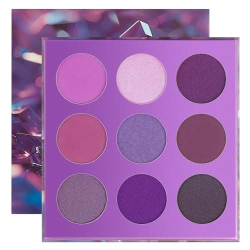 Image of Docolor 9 Colours Deep Purple Eyeshadow Palette Shadow Palette Highly Pigmented Mattes Shimmers Nature Smokey Glitter Cream Colorful Powder Waterproof Makeup Palette-Space