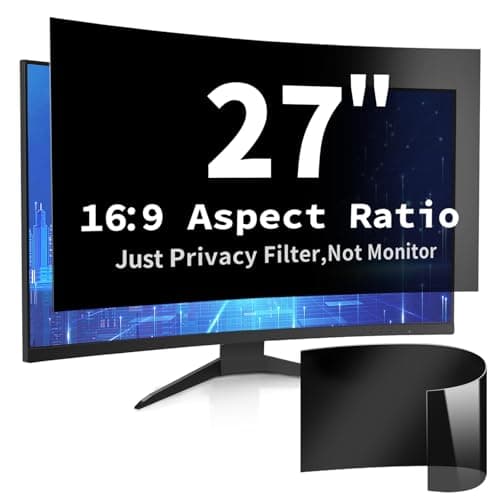 Image of DEJIMAX 27 Inch Computer Privacy Screen Filter for 16:9 Widescreen Monitor, Anti Glare and Blue Light, PC Monitor Screen Privacy Shield,Anti Spy Screen Protector Film