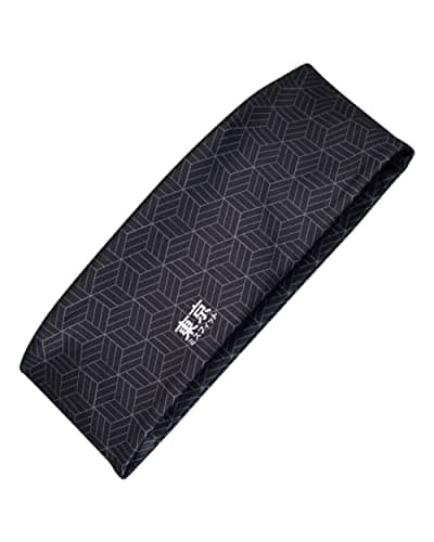 Image of Tokyo Misfit - Japanese Headbands for Men & Women, Sweat Band, Workout, Yoga, Fashion, Running, Sports, Basketball, Bandana (Cube-Black)