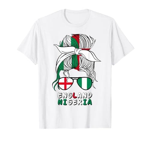 Image of England Nigeria Half English Nigerian Girl Africa T-Shirt