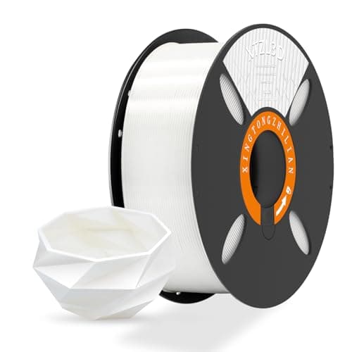 Image of PLA 3D Printer Filament 1.75mm,3D Printing Filament Material Dimensional Accuracy +/- 0.02 mm,1kg/Spool (2.2 LBS) for 3D Printers,White Silk PLA