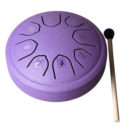 Image of Alomejor Carbon Steel Tongue Drum, 13 Notes Percussion Instrument with Carry Bag, Handpan Drum for Meditation Yoga Relaxation Music Lovers Beginners (Purple)