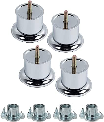 Image of Alanna Jones 4 x Chrome Furniture Sofa Legs Worktop Couch TV Desk Replacement Base Feet Height 50mm (4)