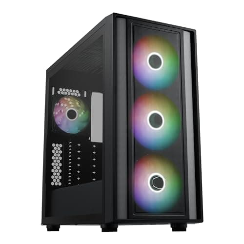 Image of Cooler Master MasterBox 600 ATX Mid-Tower Case, Back-Connected Motherboard Asus|MSI|Gigabyte, 410mm GPU Max, *420mm AIO Max, Type C, Tempered Glass, Triple 140mm SickleFlow PWM, FineMesh Airflow