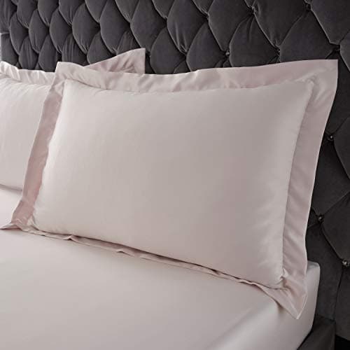 Image of Catherine Lansfield Silky Soft Satin Oxford Pillowcase Pair Blush