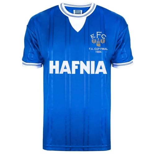 Image of Everton 1984 FA Cup Final Retro Football Shirt Large Polyester