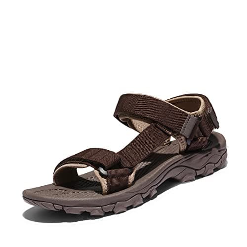 Image of NORTIV 8 Men's Sandals Hiking Sports Lightweight Summer Water Arch Support River Open Toe Athletic Trail Outdoor Walking Sandals,Size 11,Brown,LANGDO-2