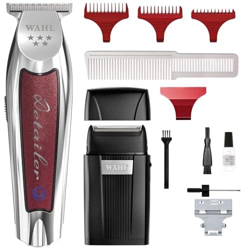 Image of Wahl Professional Trimmer and Shaver Bundle, Cordless Detailer Barbers Trimmer, Wide T-Blade for Straight Lines, Ultra-Close Fade Finishing, Perfect for Salon Use