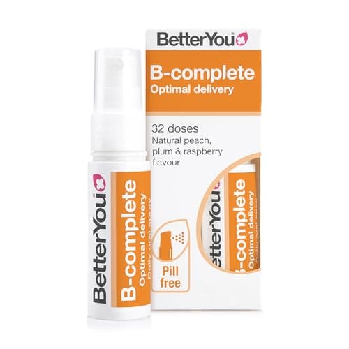 Image of BetterYou B-Complete Oral Spray, Fast Acting B-Complex Supplement, High Strength Blend of All 8 B-Vitamins, Natural Peach, Plum & Raspberry Flavour, 1-Month Supply
