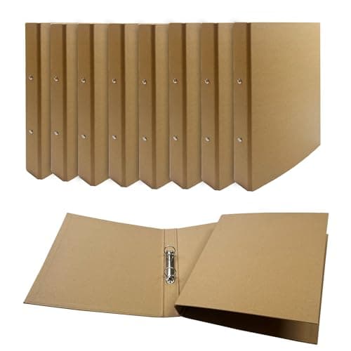 Image of Pack of 10 A4 Kraft Paperboard Ring Binders 2-O Ring