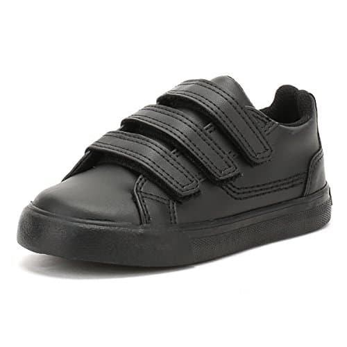 Image of Kickers Youth Unisex Tovni Triple Strap School Shoes, Black, 5 UK