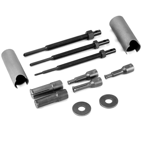 Image of QWORK® Motorcycle Inner Bearing Extractor Kit, 9-23mm Wheel Bearing Removal Kit with 5 Sizes Open Clips for Automotive Motorcycle and Bike Repair